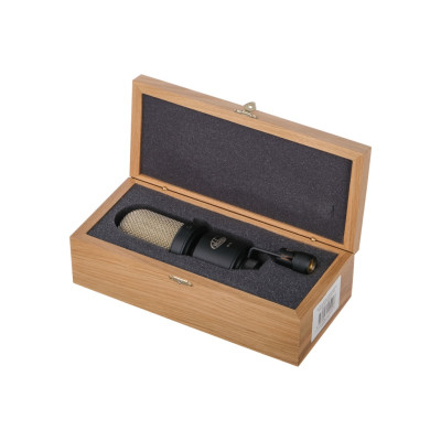 1051122 МК-105-Ч-ФДМ Микрофон конденсаторный, черный, деревянный футляр, Октава