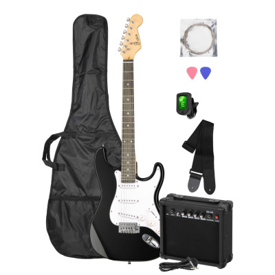 FGP/FGP-STK-BK Электрогитара в комплекте с комбоусилителем, черная, Foix