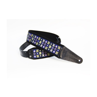 FL22016E Ergo Ремень для гитары, кожа/хлопок, орнамент, Fidel