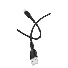 00-00028370 Кабель GP21L USB (m)-Lightning (m) 2.4A силикон черный, GoPower