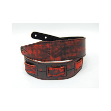 FL60022L21L Leather 21 Ремень для гитары, кожаный, огонь, Fidel