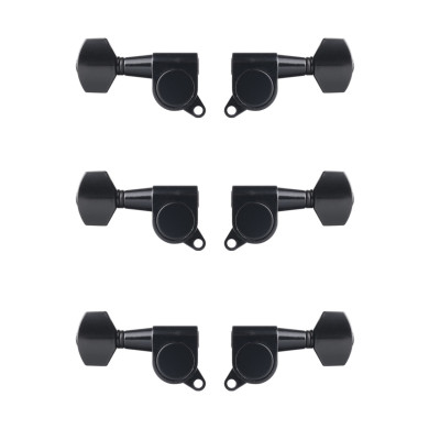 MH-04-BK-3+3 Колки для гитары 3+3, черные, Metallor