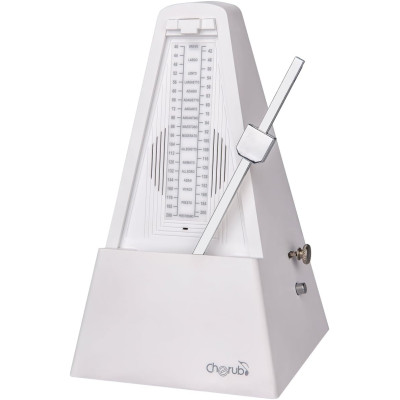 WSM-290P-WH Метроном механический/цифровой, белый, Cherub