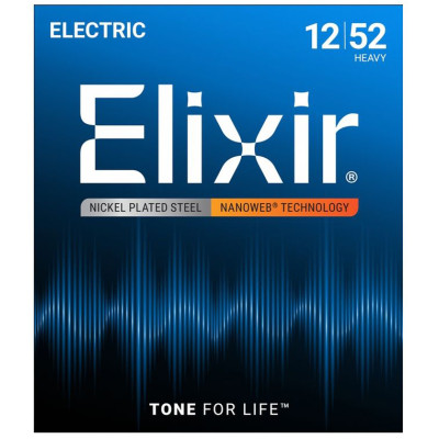 12152 NANOWEB Комплект струн для электрогитары, Heavy, 12-52, Elixir