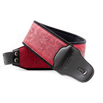 8419612001138 Talisman Paisley Velvet Red Ремень для гитары, синтетика, красный, RightOn Straps