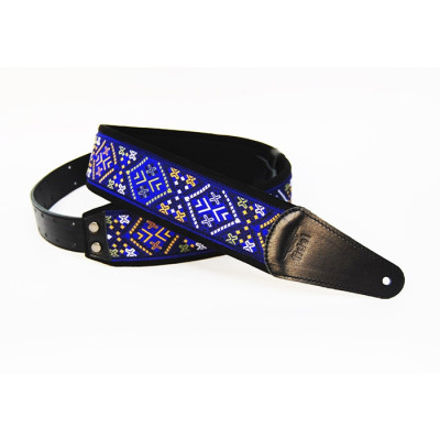 FL22008E Ergo Ремень для гитары, кожа/хлопок, орнамент, Fidel