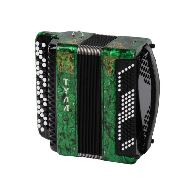 BN-39-GR Баян ученический двухголосный "Тула-210", 55х100-II, зеленый, Тульская Гармонь