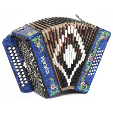 SZ51XL-G-BL Гармонь "Шуйская" 25х25-III, синяя, Шуйская гармонь