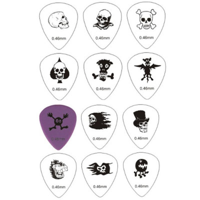 AP-12D Медиаторы, целлулоид, рисунок «Монстры», матовые, 12шт, Alice