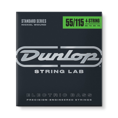DBN55115 Комплект струн для бас-гитары, никелированные, Extra Heavy, 55-115, Dunlop