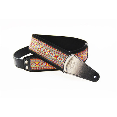 FL22019E Ergo Ремень для гитары, кожа/хлопок, орнамент, Fidel