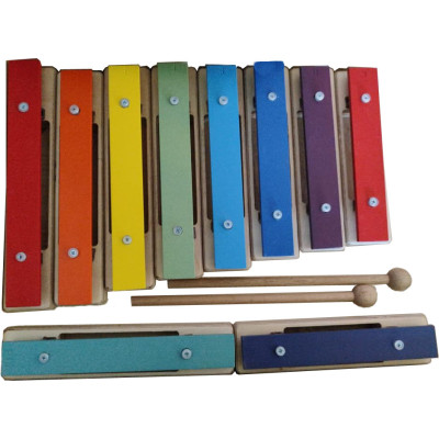 SGBA10-C Металлофон разборный (глокеншпиль) альт 8 нот+2 полутона, цветной, Sinkopa