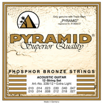 338/12 Phosphor Bronze Комплект струн для 12-струнной акустической гитары, 10-47, Pyramid