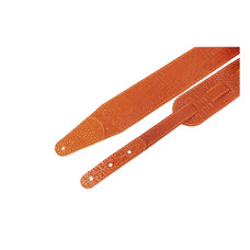 Fidel FL660287L11 Ремень гитарный серия Leather 11, цвет мандарин, теснение рептилия, ширина 7 см