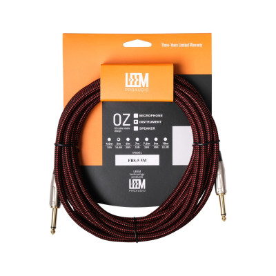 FBS-5(BK/RD) Кабель инструментальный, черный/красный, 5м, Leem