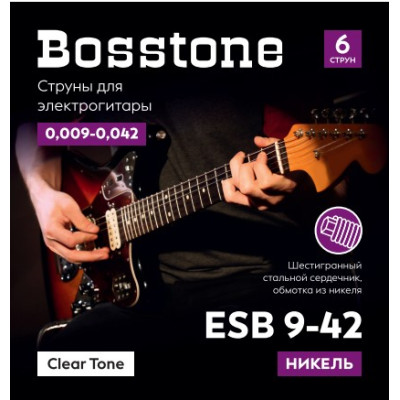 Bosstone Clear Tone ESB 9-42 Струны для электрогитары никель калибр 0.009-0.042