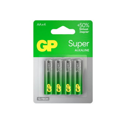 GP15AA21-2CRSBC4 Super Alkaline G-TECH Элемент питания АА, алкалиновый, 4 шт, GP