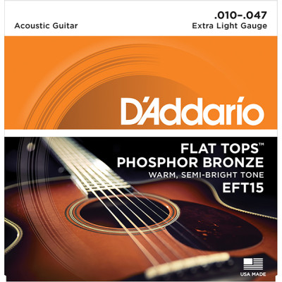EFT15 FLAT TOPS Струны для акустической гитары фосфорная бронза 10-47 D`Addario