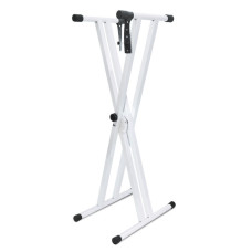 FM-802WH Стойка для клавишных инструментов, Х-образная, двойная, белая, Flanger