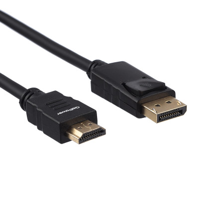 00-00027493 Кабель DisplayPort (m)-HDMI (m) 1.8м ПВХ ver.2.0, черный, GoPower