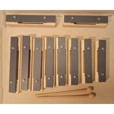 SGBA10 Металлофон разборный (глокеншпиль) альт 8 нот+2 полутона, 2 палочки, Sinkopa