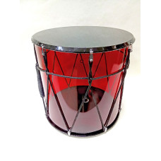 MZ-B12''RplexKB Барабан кавказский 12", плексиглас, красный прозрачный, с чехлом, MEZZO