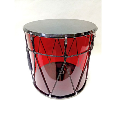 MZ-B12''RplexKB Барабан кавказский 12", плексиглас, красный прозрачный, с чехлом, MEZZO