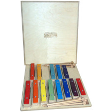 SGBA13-C Металлофон разборный (глокеншпиль) альт 8 нот+ 5 полутонов, цветной, в кейсе, Sinkopa