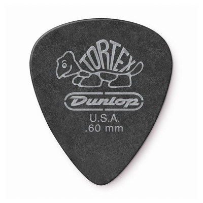 488R.60 Tortex Pitch Black Standard Медиаторы 72шт, толщина 0,60мм, Dunlop