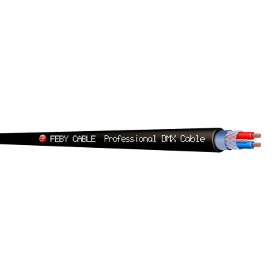 FC022BK-100 Кабель DMX, черный, 100м, Feby Cable