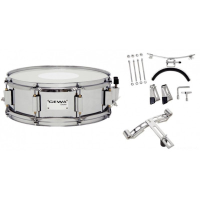 GEWA Marching Small Drum Steel Chrome HW SH 14x5.5" маршевый малый барабан 14x5,5