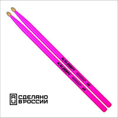 7KLHBPK5B Pink 5B Барабанные палочки, граб, флуоресцентные розовые, Kaledin Drumsticks