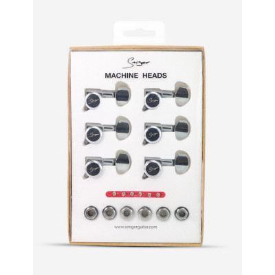 STA-30B-CR Колки для гитары, локовые, 6л, хром, Smiger