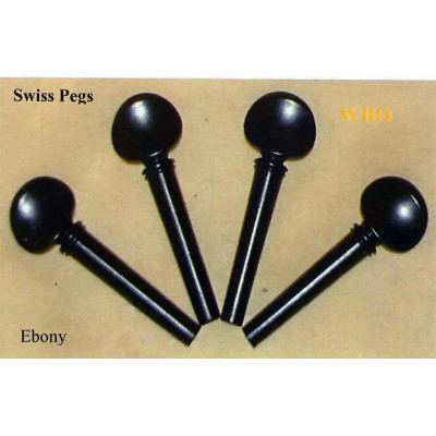 VP01E-1/8 Колок для скрипки, швейцарская модель, черное дерево, WBO