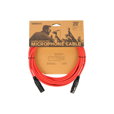 PW-CPMIC-20RD Classic Series Pro Микрофонный кабель, 6м, красный, D'Addario