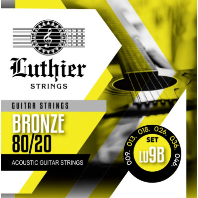 LU-9B Комплект струн для акустической гитары, бронза 80/20, 9-46, Luthier
