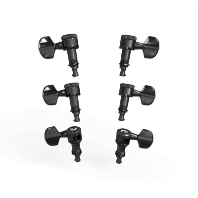 PWAT-332L Auto-Trim Колки для гитары, 3+3, локовые, черные, D'Addario