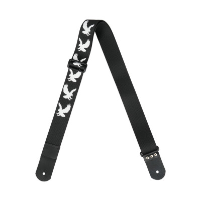 MZ-RG-5ApEagleBk Ремень для гитары, черный, аппликация Орел, MEZZO