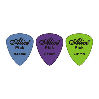 AP-12H Медиаторы, нейлон, разноцветные, толщина 0.58-0.81, 12шт, Alice