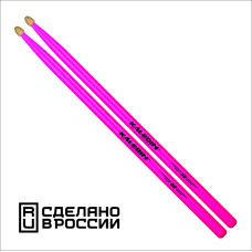 7KLHBPK5B Pink 5B Барабанные палочки, граб, флуоресцентные розовые, Kaledin Drumsticks