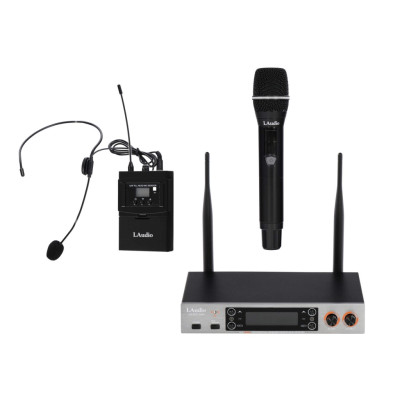LS-201-MH Беспроводная микрофонная система, ручной и головной микрофон, LAudio