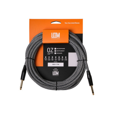 FRS-5(WH/BK) Кабель инструментальный, белый/черный, 5м, Leem