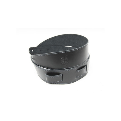 FL1110531LP Premier Ремень для гитары, кожаный, черный, отстрочка ниткой темный графит, Fidel