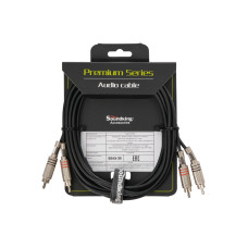 BB404-3M Кабель акустический, 2хRCA — 2хRCA, 3м, Soundking