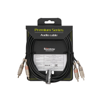 BB404-3M Кабель акустический, 2хRCA — 2хRCA, 3м, Soundking