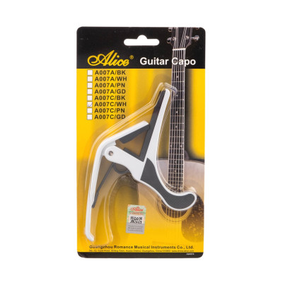 A007C/WH Каподастр для классической гитары, белый, Alice