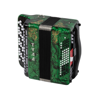 BN-41-GR Баян ученический двухголосный "Тула" 46х80-II, зеленый, Тульская гармонь