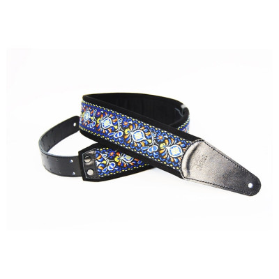 FL22004E Ergo Ремень для гитары, кожа/хлопок, орнамент, Fidel