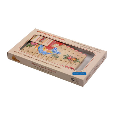 MS-K1-KS-05 Ксилофон диатонический (12 пластин), с росписью, Мастерская Сереброва