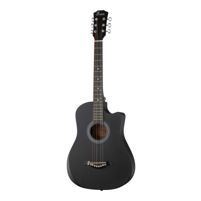 FFG-3860C-BK Акустическая гитара из пластика, с вырезом, черная, Foix